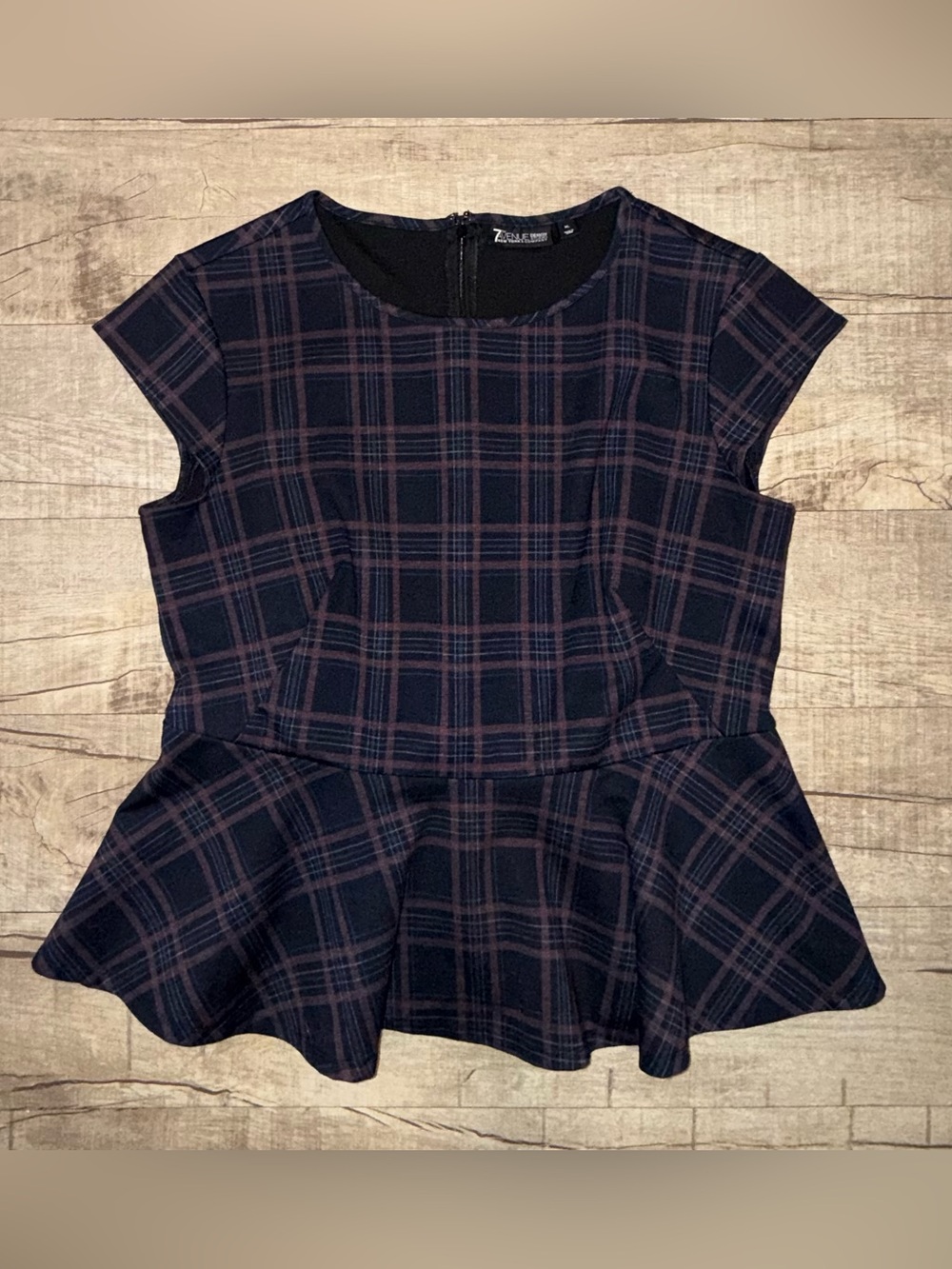 7th Avenue Design Studio New York & Co. plaid peplum top